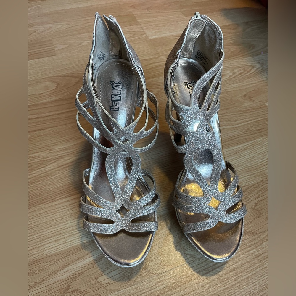 Gold high heels